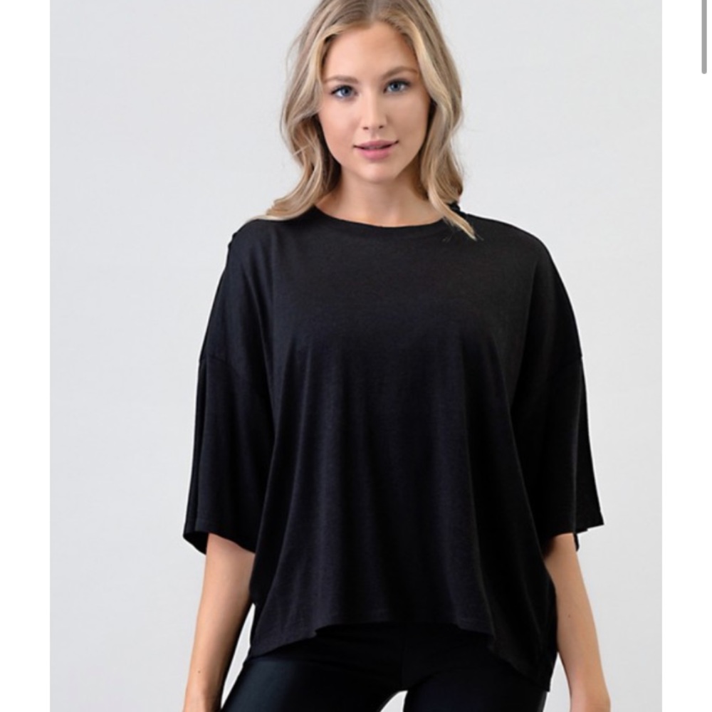Angel ♡ Black Loose Comfortable Workout / Athleisure Top